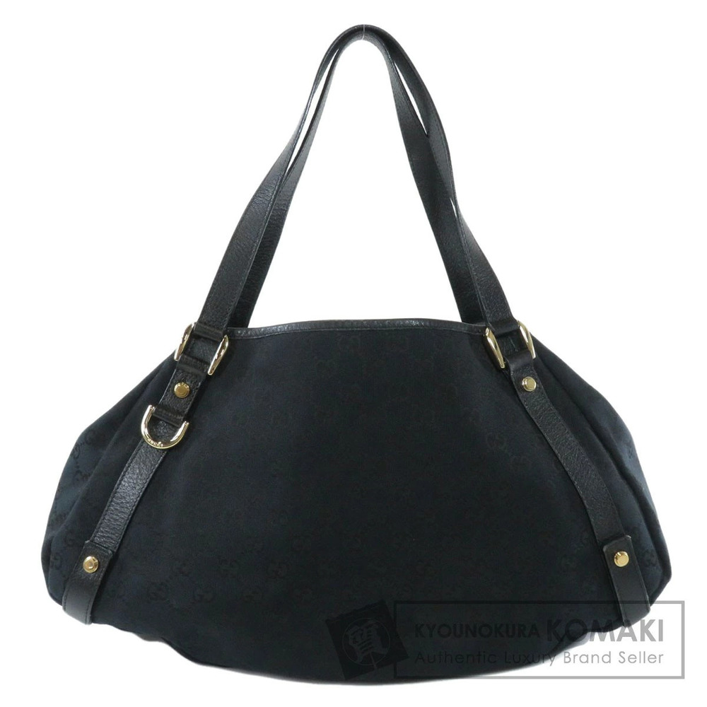 Gucci GG Canvas Abbey Tote Bag black leather